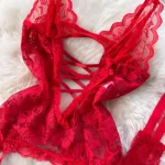 3pcs Kids Lace Floral Transparent Bra Brief Suit Tight Erotic Underwear Sexy Intimate Lingerie Stockings Set Women Fashion