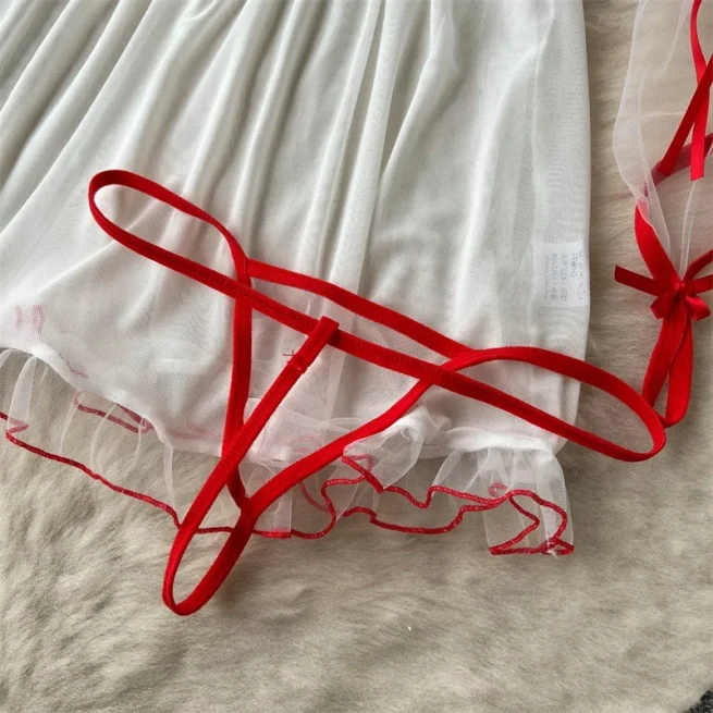 Women's Sexy Cosplay Nurse Uniform, Erotic Lingerie, Babydoll Dress, Flirting Underwear, Hollow Out Jumpsuit, Dresses, 5 Piece