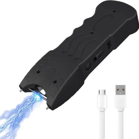 Women Safety Defense Black Stun Gun Rechargeable LED Flashlight
