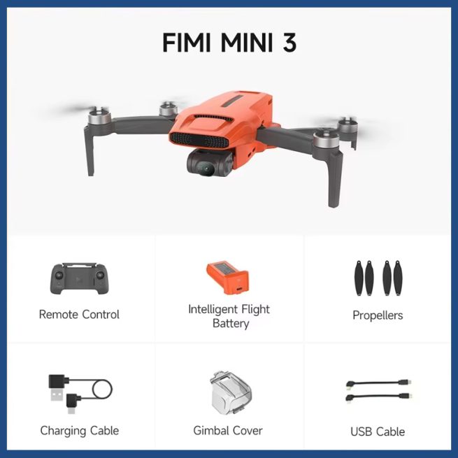 FIMI Mini 3 4K GPS drone with 3-Axis Gimbal 249g 4K/60FPS 48MP 9KM