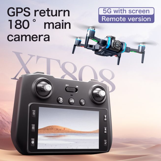 NEW XT808 Screen Display 5G Optical Flow GPS Folding Drone With WIFI