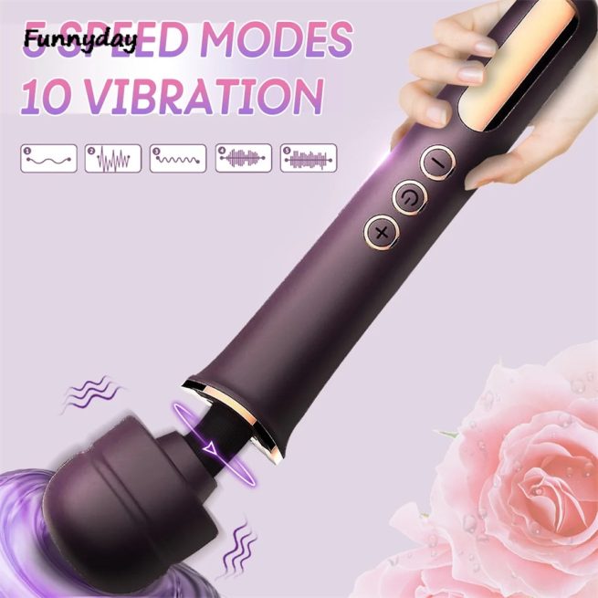 10 Speed Powerful AV Stick Big Vibrator Handheld Magic Wand Vibrator G