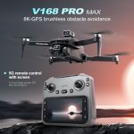V168 PRO Max GPS Drone 8K Professional HD Dual Camera Screen 360°