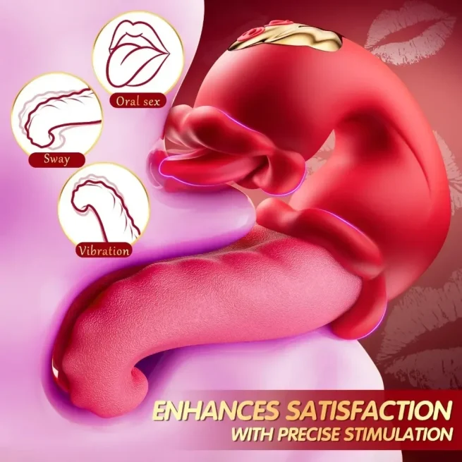 Vibrator Adult Sex Toys for Women 4 in 1 Tongue Thrusting Vibrators