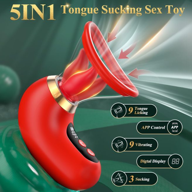 APP Control Clitoral Sucker Vibrator Tongue Licking Nipple Vagina
