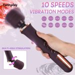 10 Speed Powerful AV Stick Big Vibrator Handheld Magic Wand Vibrator G