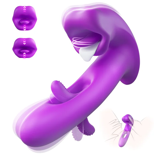 2 in 1 Realistic Lips Clitoris Vibrator for Woman G Spot Sex Toy