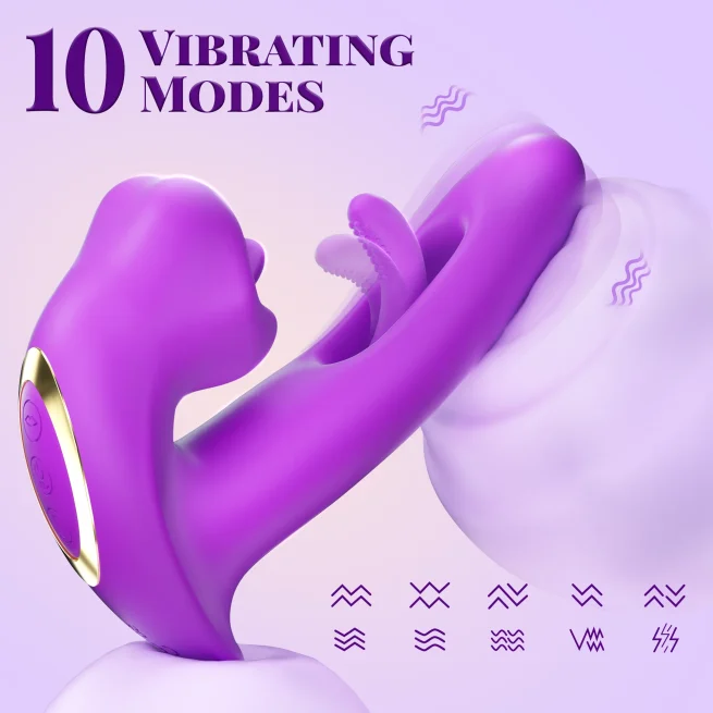 2 in 1 Realistic Lips Clitoris Vibrator for Woman G Spot Sex Toy