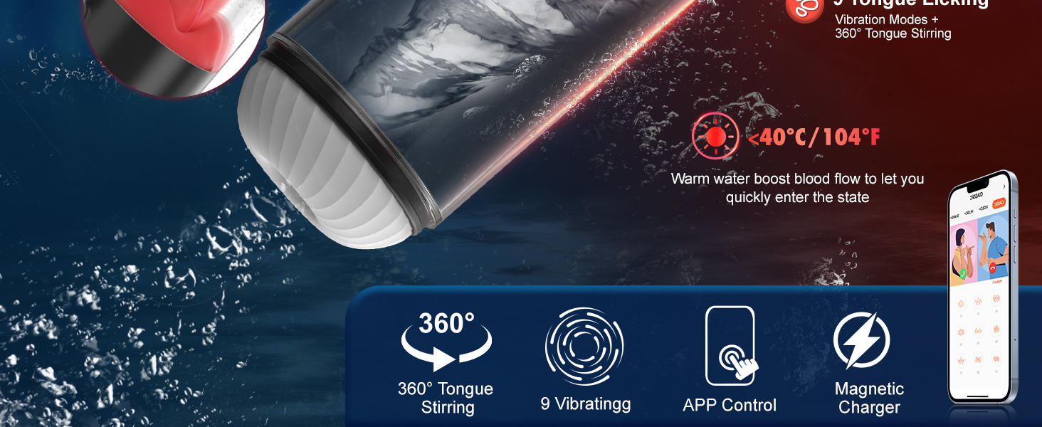 APP Control Automatic Male Masturbation Cup Licking