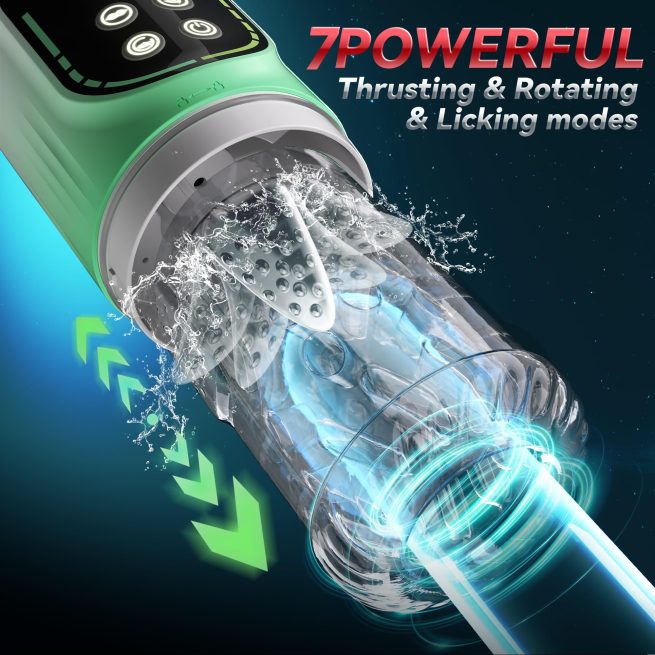 4in1 LCD Automatic Male Masturbator Thrusting Rotating Sucking