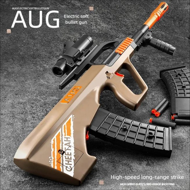 Electric High-speed AUG Gun Toys Continuous Firing Soft Bullet Assault