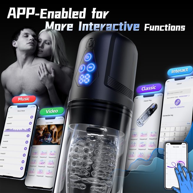 Upgrade 3 in 1 Male Masturbator Sex Toy with App Control Realistic