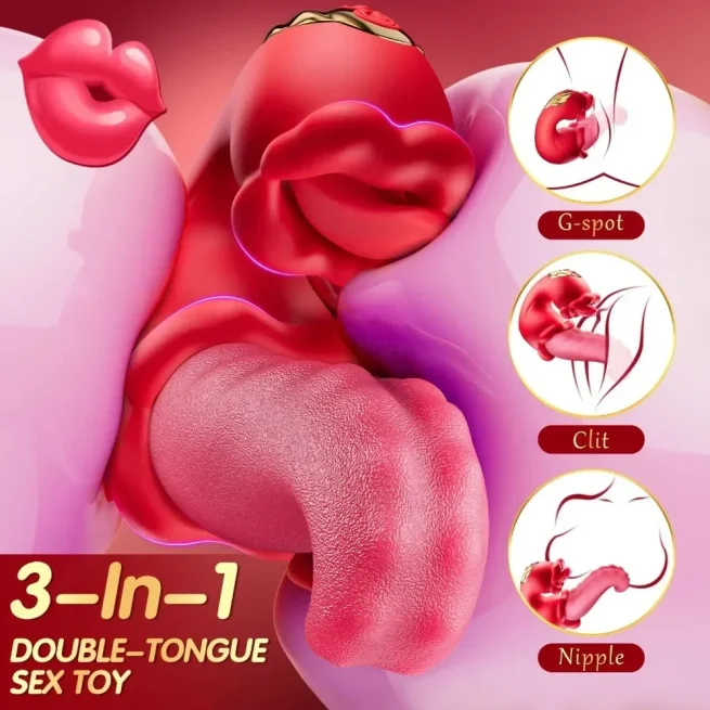 Vibrator Adult Sex Toys for Women 4 in 1 Tongue Thrusting Vibrators