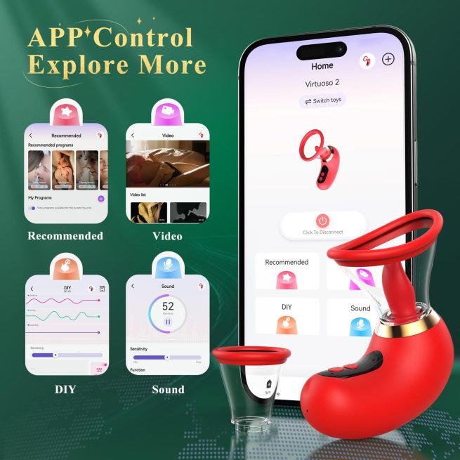 APP Control Clitoral Sucker Vibrator Tongue Licking Nipple Vagina