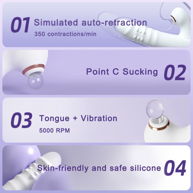 Vibrator Thrusting Dildo with multiple vibration/sucking modes, Multifunctional