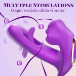 2 in 1 Realistic Lips Clitoris Vibrator for Woman G Spot Sex Toy