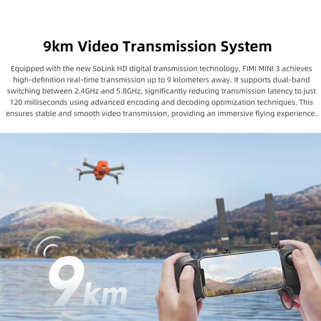 FIMI Mini 3 4K GPS drone with 3-Axis Gimbal 249g 4K/60FPS 48MP 9KM