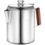 Tool Percolator Coffee Maker Pot Durable Stainless Steel Material Brew Coffee , Grill or Stovetop for Camping Authentic