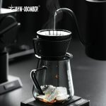 MHW-3BOMBER Pour Over Coffee Dripper Cone Filters with PU Protection Drip Coffee Maker For 155 Cake