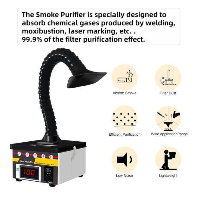 Smoke mist purifier,eliminate toxic smoke, Laser Smoke Absorber Solder Fume Extractor Welding Smoke Purifier for Phone Repair Na