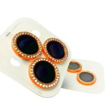 Orange Metal Glass Camera Lens Protector For IPhone 15 16 Pro Max Plus 15Pro 16Pro Women Ring Lens Cover